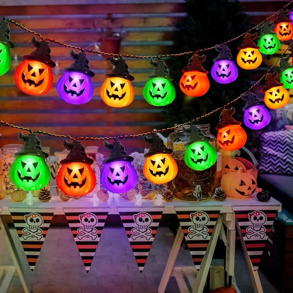 Pumpkin RGB String Lights – Festive Indoor & Outdoor Holiday Decoration