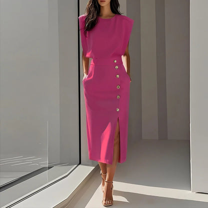 Eleganza™ – Summer Sleeveless Split Dress
