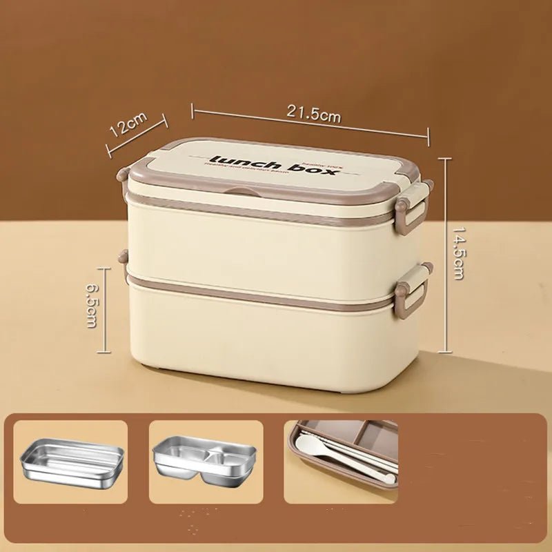 ThermoVault™ 1500 – Boîte à lunch bento isotherme en acier inoxydable 