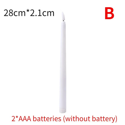 Long Flameless LED Christmas Candles – Battery Powered Flickering Church Lights for Holiday & Party Decor