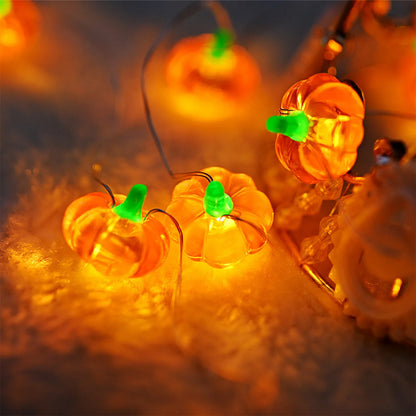 Pumpkin & Eyeball LED String Lights – USB Powered Halloween Party Decoration (20/40 LEDs)