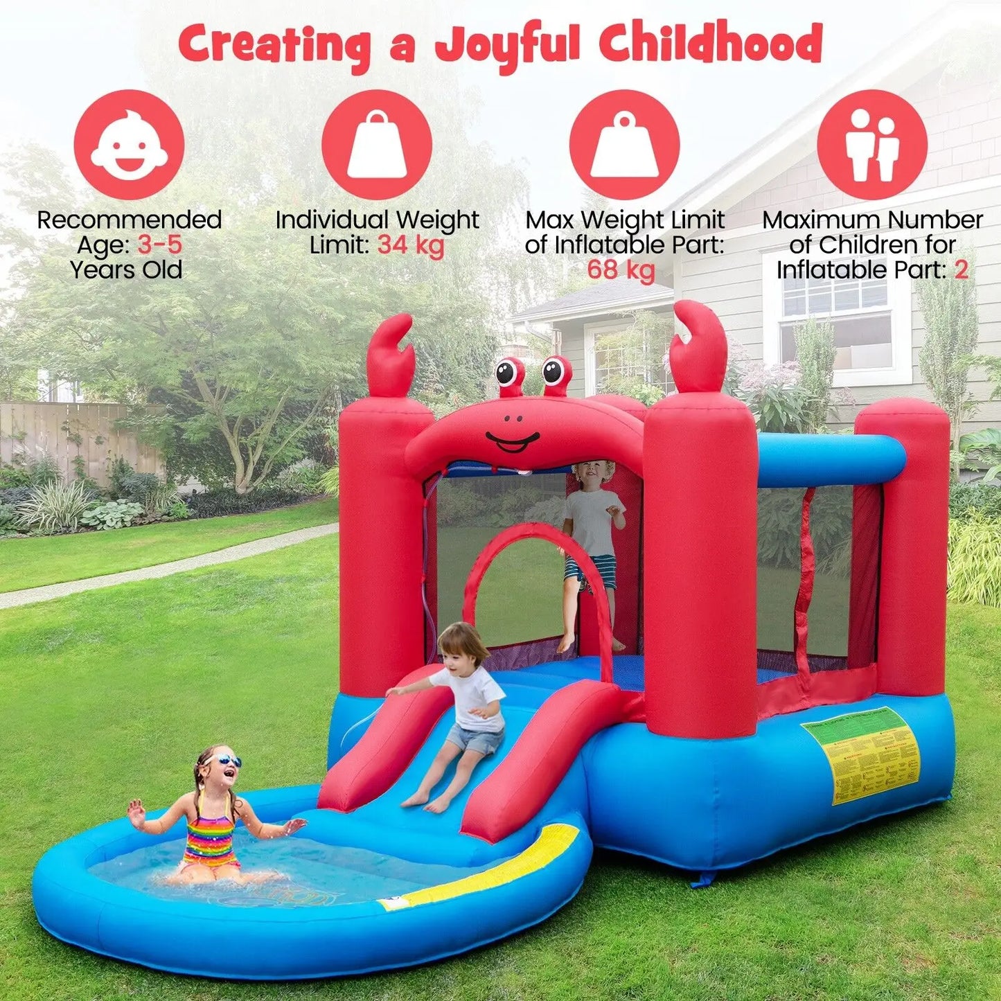 CrabbySplash™ Inflatable Water Park – Bounce, Slide & Play All Day!
