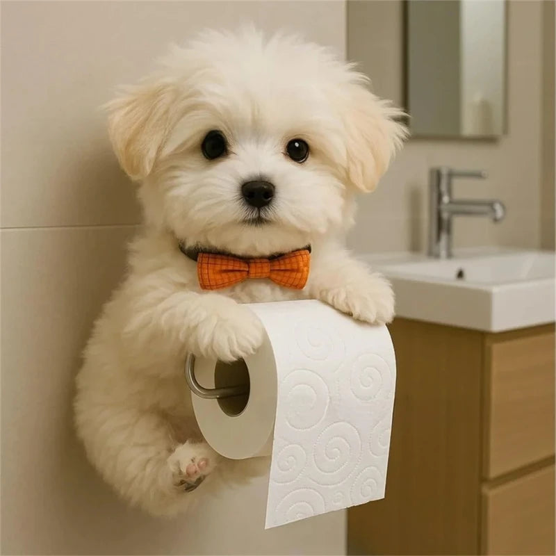 PawRoll™ – Porte-papier toilette amusant en forme de chien 