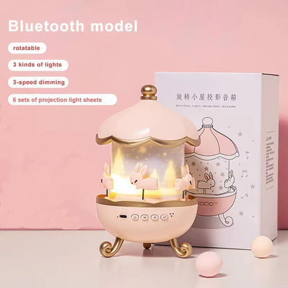 Starry Sky Carousel Night Light – Bluetooth Audio & Remote Control Projection Lamp