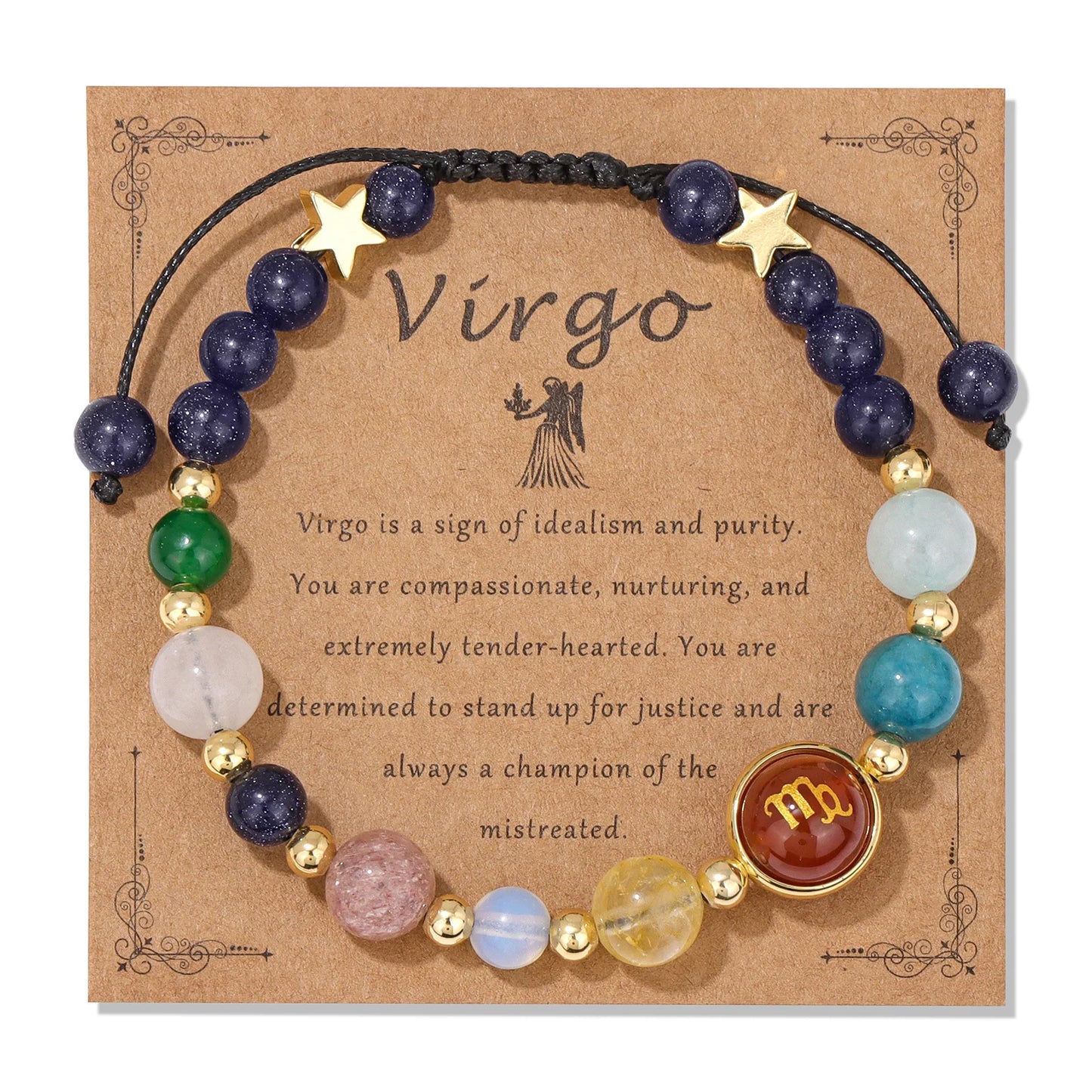 Pulsera de cristal LuckyGlow™: dije unisex de acero inoxidable 