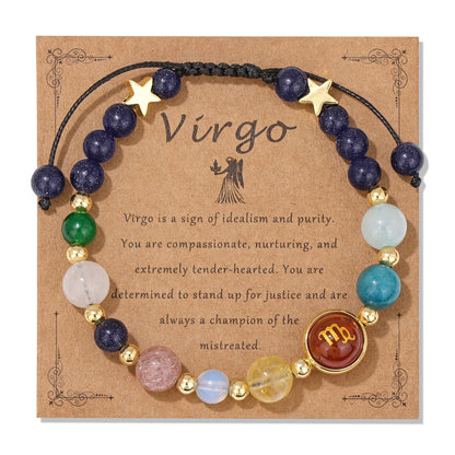 Pulsera de cristal LuckyGlow™: dije unisex de acero inoxidable 