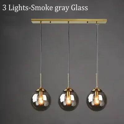 Italian Designer Glass Ball Led Pendant Lamp Kitchen Restaurant Island Living Room  Bedroom Chandelier Home Lighting Decoration