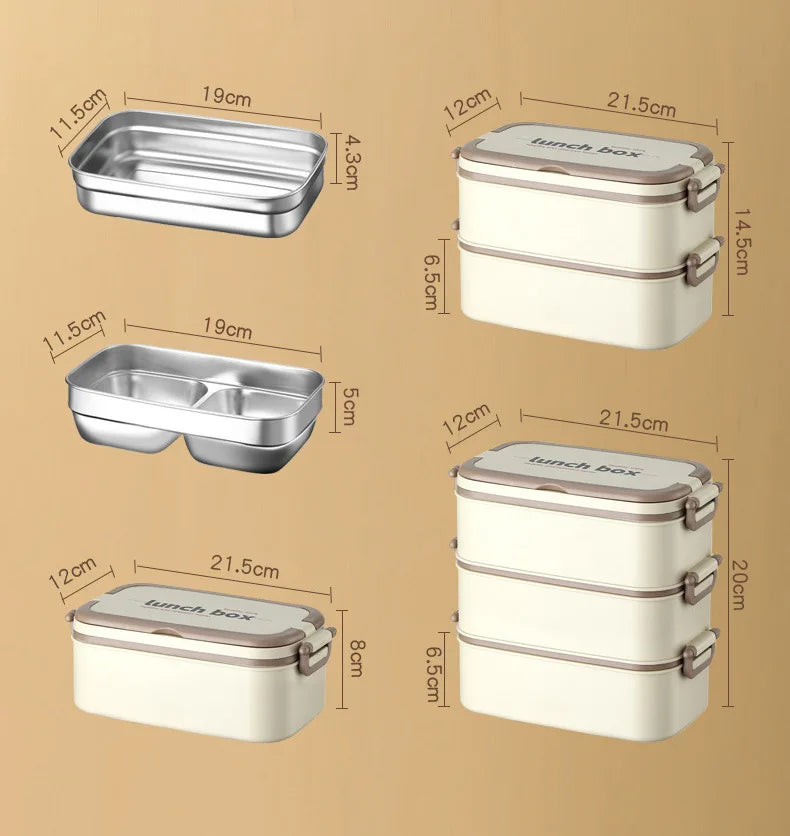 ThermoVault™ 1500 – Boîte à lunch bento isotherme en acier inoxydable 