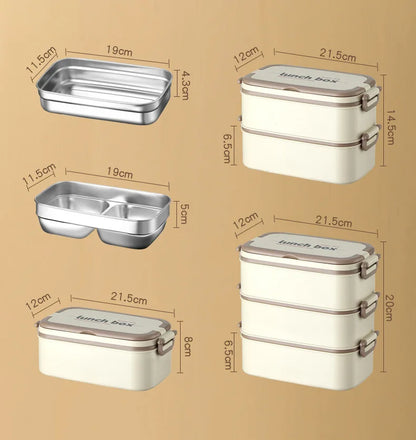 ThermoVault™ 1500 – Boîte à lunch bento isotherme en acier inoxydable 