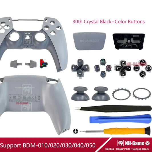 Kit de coques pour manette PS5 – Édition 30e anniversaire (couvercles avant et arrière, pavé tactile et boutons)