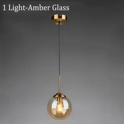 Italian Designer Glass Ball Led Pendant Lamp Kitchen Restaurant Island Living Room  Bedroom Chandelier Home Lighting Decoration
