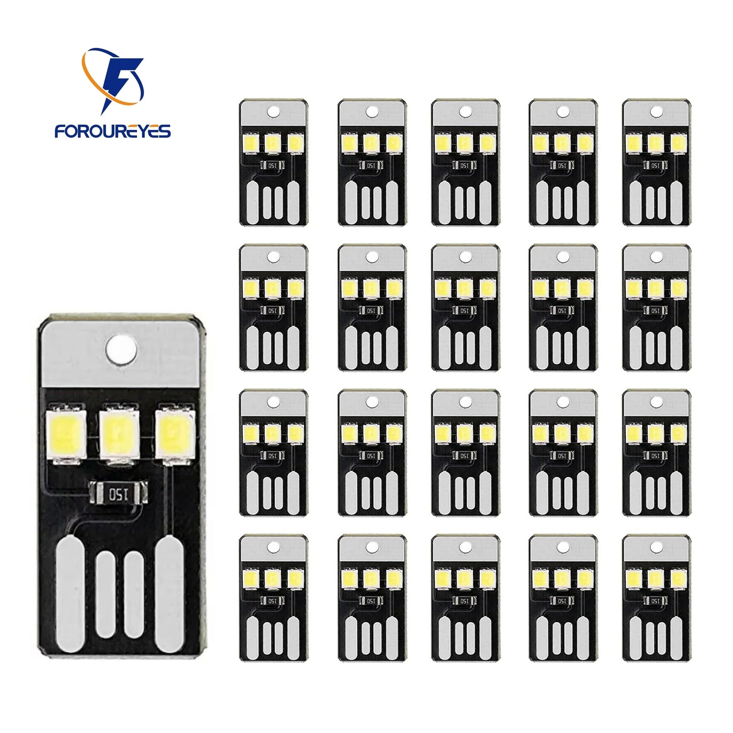 20-Pack USB LED Book Lights – Mini Night Reading Lamps, 5V 0.2W Portable Bulbs for Laptop, Power Bank & Computer