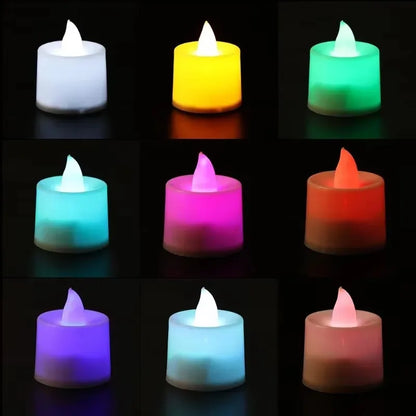 Flameless LED Tealight Candles – 1/48pcs Heart-Shaped Battery Candles for Christmas, Wedding & Party Decor