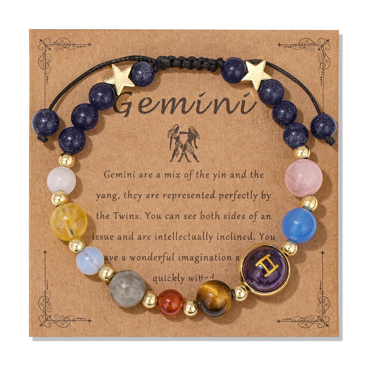 Pulsera de cristal LuckyGlow™: dije unisex de acero inoxidable 