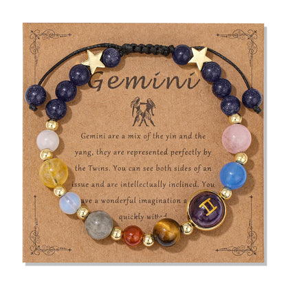 Pulsera de cristal LuckyGlow™: dije unisex de acero inoxidable 