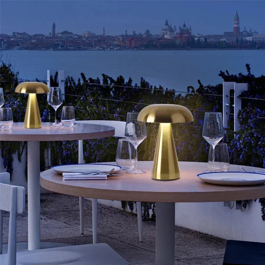Retro Mushroom LED Table Lamp – Touch Sensor Rechargeable Bedside & Decor Light