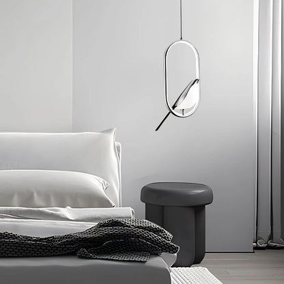 Magpie Bird LED Pendant Lamp – Modern Black & Silver Hanging Light for Bedroom & Living Room