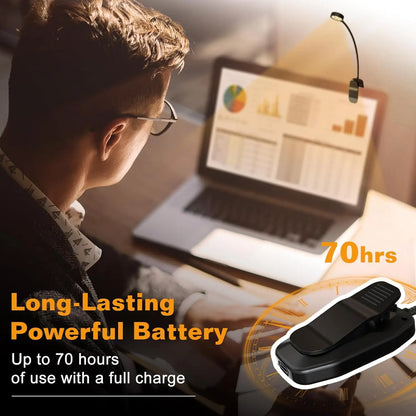 31 LEDs USB Rechargeable Book Light – Flexible Clip-On Reading Lamp with 3 Color Modes