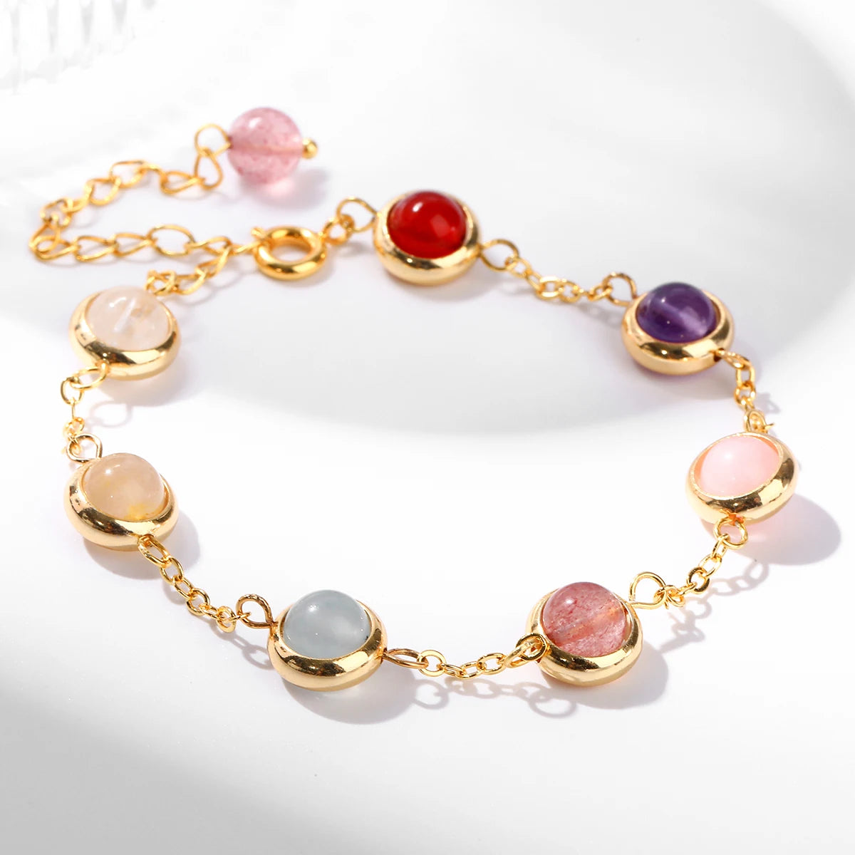 Pulsera de cristal LuckyGlow™: dije unisex de acero inoxidable 