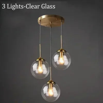 Italian Designer Glass Ball Led Pendant Lamp Kitchen Restaurant Island Living Room  Bedroom Chandelier Home Lighting Decoration