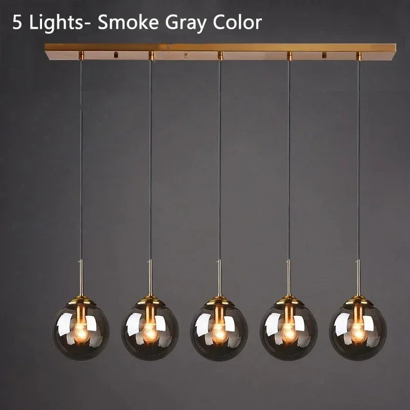 Italian Designer Glass Ball Led Pendant Lamp Kitchen Restaurant Island Living Room  Bedroom Chandelier Home Lighting Decoration