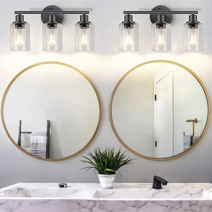 Modern Clear Glass Wall Lamp with LED Support for Bathroom