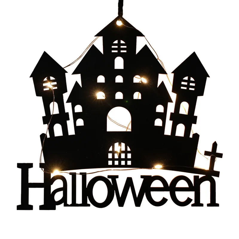 Halloween LED Hanging Lights – Spooky Castle, Witch & Ghost Décor for Indoor/Outdoor Parties