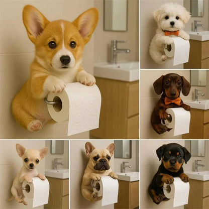 PawRoll™ – Porte-papier toilette amusant en forme de chien 