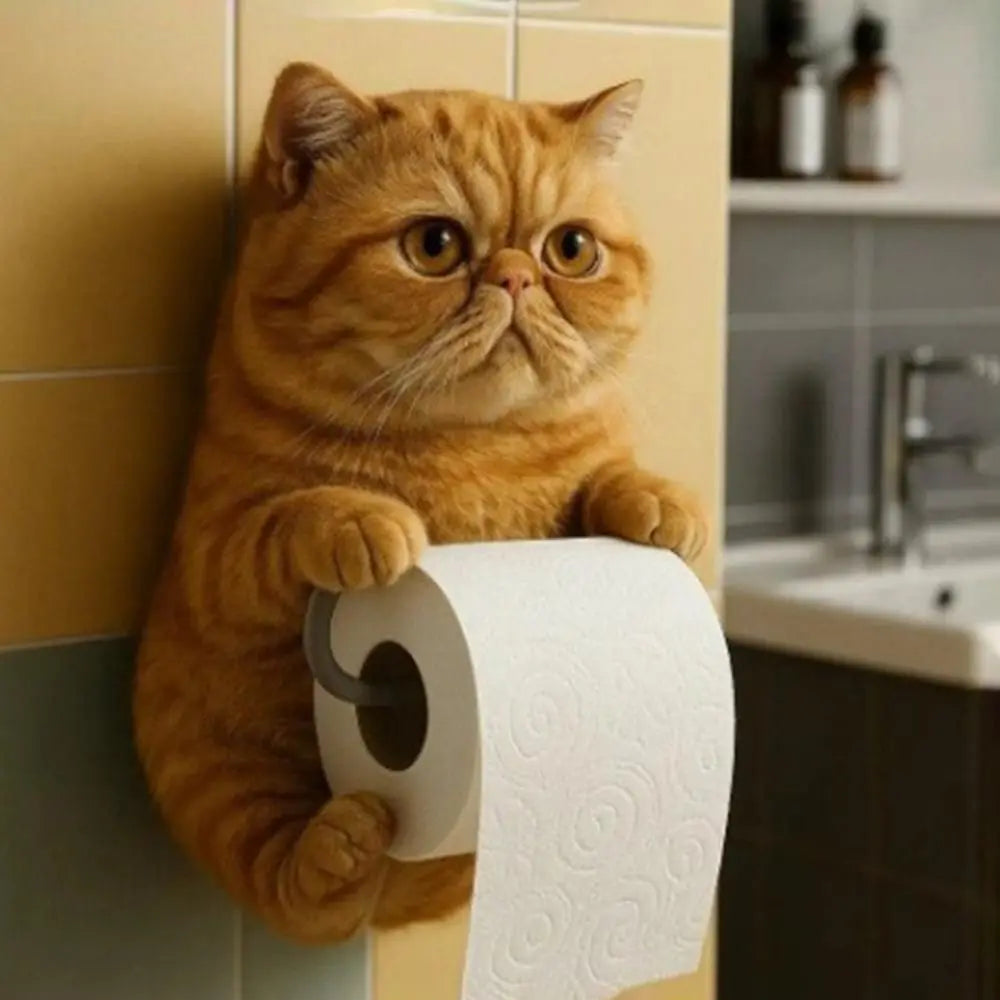 PawRoll™ – Porte-papier toilette en forme de chat amusant