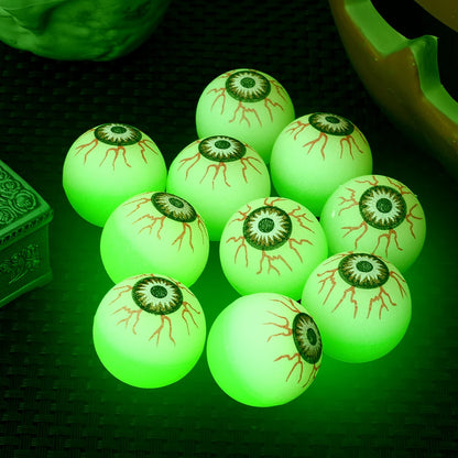 Glow-in-the-Dark Eyeball Bouncy Balls – Halloween Horror Party Decoration Props