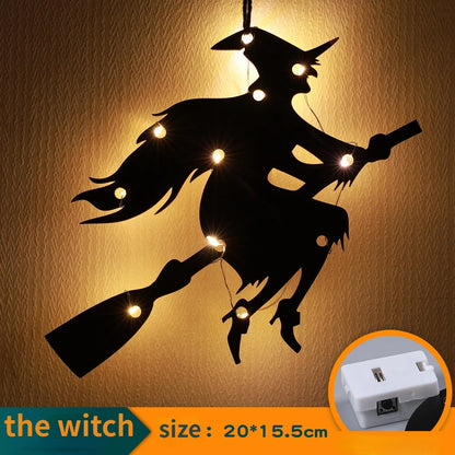 Halloween LED Hanging Lights – Spooky Castle, Witch & Ghost Décor for Indoor/Outdoor Parties
