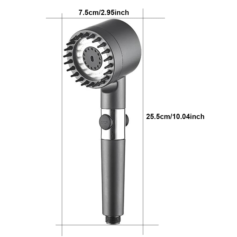 AquaFlow™ 4-Mode High-Pressure Shower – With Brush & Purifying Filters
