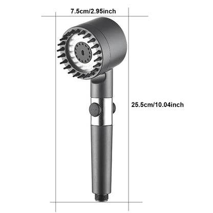 AquaFlow™ 4-Mode High-Pressure Shower – With Brush & Purifying Filters