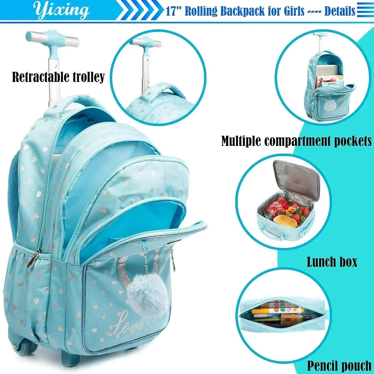 Ensemble de chariots scolaires 3 en 1 RollieBuddies™