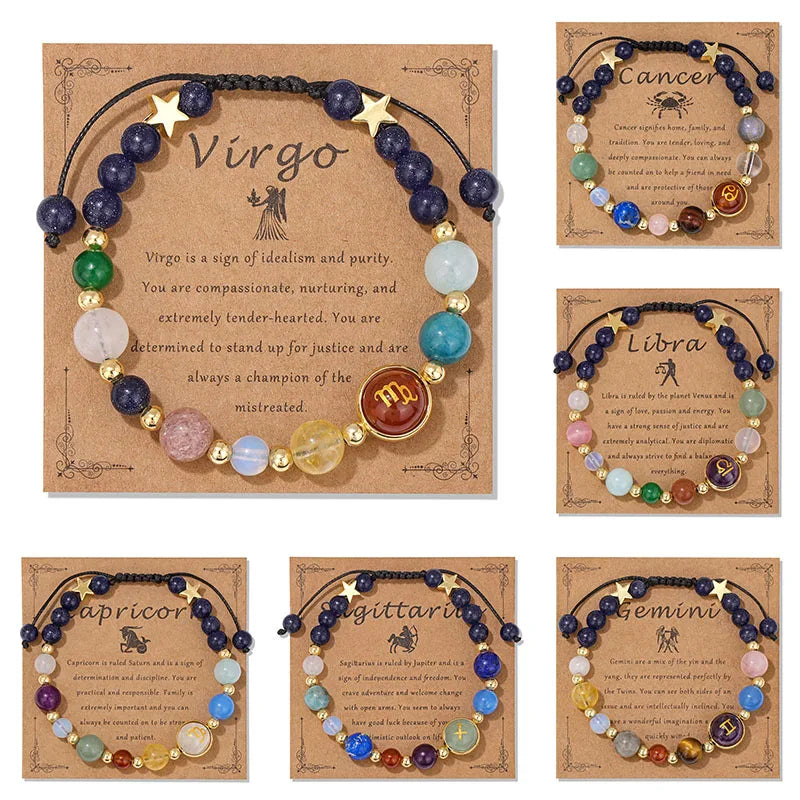 Pulsera de cristal LuckyGlow™: dije unisex de acero inoxidable 