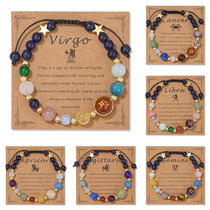 Pulsera de cristal LuckyGlow™: dije unisex de acero inoxidable 