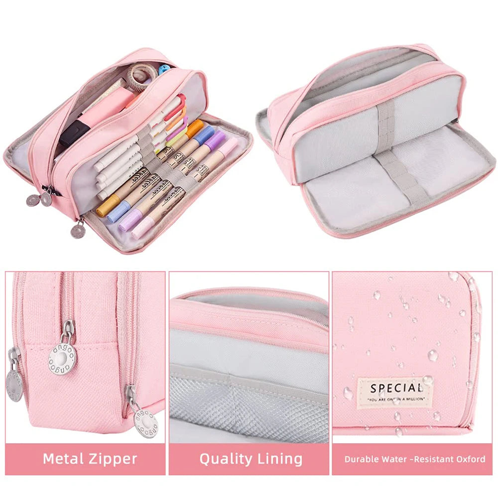 Estuche MaxiHold™ con 3 cremalleras: el organizador de papelería definitivo