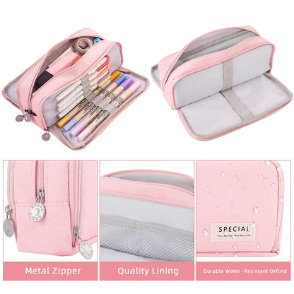 Estuche MaxiHold™ con 3 cremalleras: el organizador de papelería definitivo