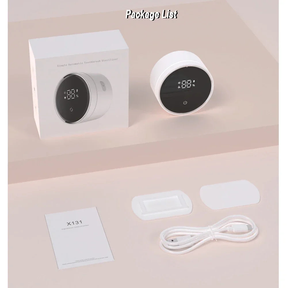 USB Charging Toothbrush Sterilizer UV Light Sanitizer Case Wall-Mounted Holder Smart Sensor Switch Oral Hygiene Travel Home Use