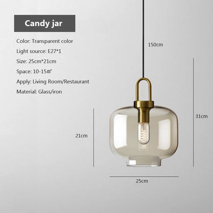 Nordic Glass LED Chandelier – Single & Multi-Head Pendant Light for Dining, Living Room & Home Décor