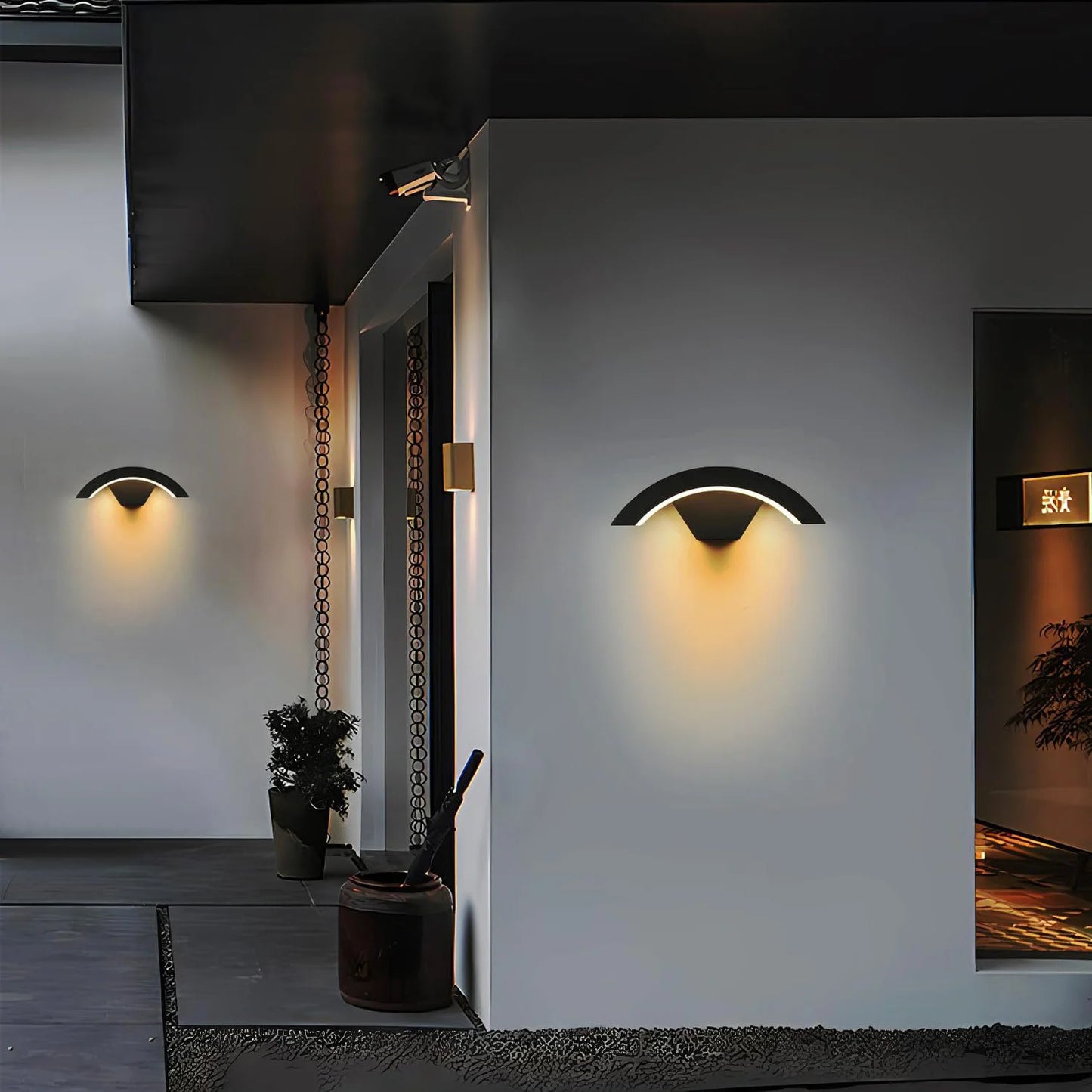 24W Modern LED Outdoor Wall Sconce – 3000K Warm White Waterproof Wall Lamp for Terrace, Garden & Pathway Lighting