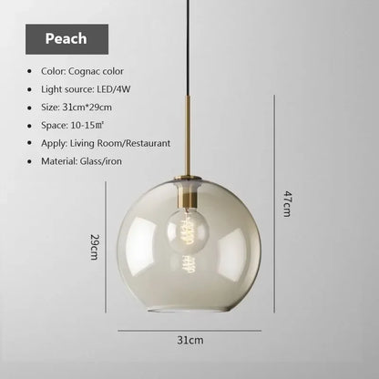 Nordic Glass LED Chandelier – Single & Multi-Head Pendant Light for Dining, Living Room & Home Décor
