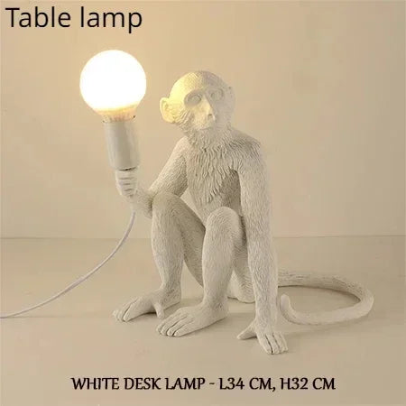 SANDYHA Nordic Retro Monkey Wall Lamp – LED Decorative Light for Living Room, Bedroom & Kitchen