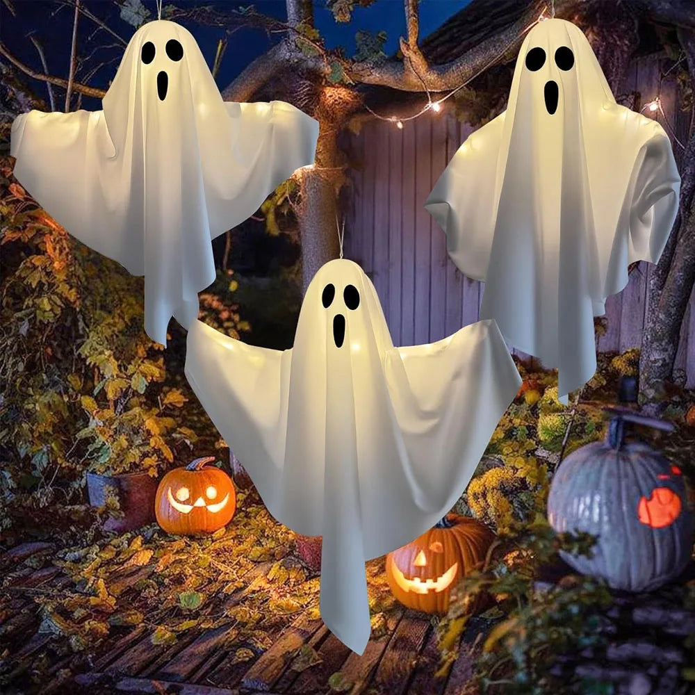 Light-Up Hanging Ghost – Spooky Halloween Decoration for Indoor & Outdoor Parties
