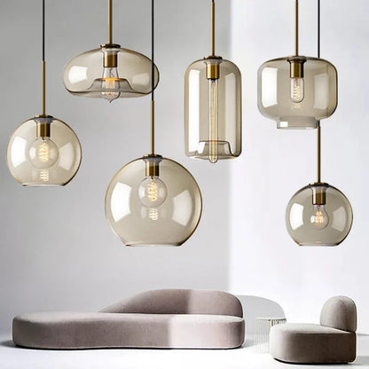 Nordic Glass LED Chandelier – Single & Multi-Head Pendant Light for Dining, Living Room & Home Décor