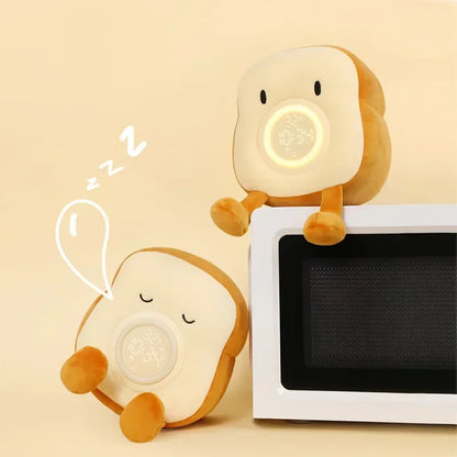 Reloj despertador digital con adorable peluche tostado: pantalla LED y luz nocturna para una decoración acogedora.