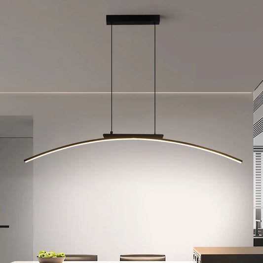 Contemporary LED Pendant Light – Sleek Adjustable Arc Lamp for Dining Room & Kitchen