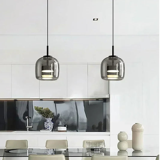 Nordic Glass LED Chandelier – Creative Luxury Pendant Light for Restaurant, Bedroom & Café Decor
