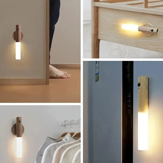 Intelligent Human Body Induction Night Light LED Rechargeable Corridor/Cabinet/Toilet Wall Light Energy-Saving Durable Portable