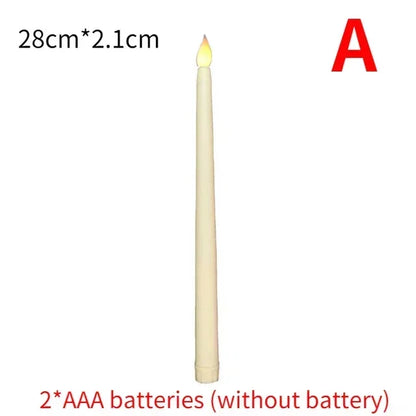 Long Flameless LED Christmas Candles – Battery Powered Flickering Church Lights for Holiday & Party Decor